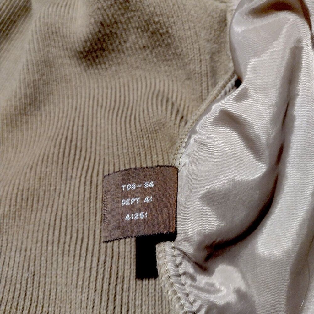 Vintage 60-70's SEARS Sportswear Leather Suede Knit Sweater Bomber Jacket XL Tan - Picture 10 of 15